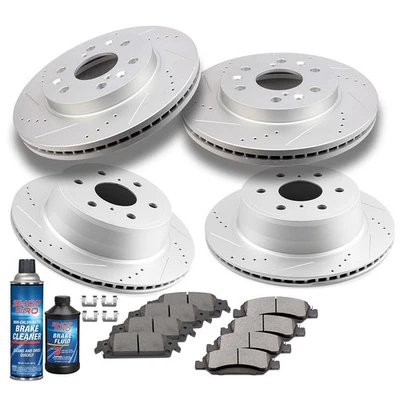 For 2015 2016-2018 GMC Yukon XL Front + Rear Brake Pads And Rotors Discs Kit Foto 1 de 4