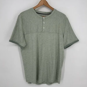 Camisa Kenneth Cole Para Hombre Mediana Verde Techni Cole Henley Manga Corta - Imagen 1 de 8