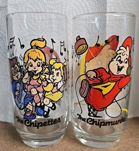 Vintage The Chipettes / Chipmunks 1985 Drinking Glass Karman Ross Productions - Picture 1 of 4