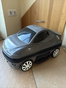 Kinder Koffer Auto Sportwagen grau Trolley zum Ziehen Tragen oder Schieben - Bild 1 von 11