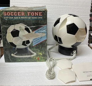 VINTAGE NOVELTY Soccer BALL TELEPHONE CORDED LANDLINE Open Box - Picture 1 of 8