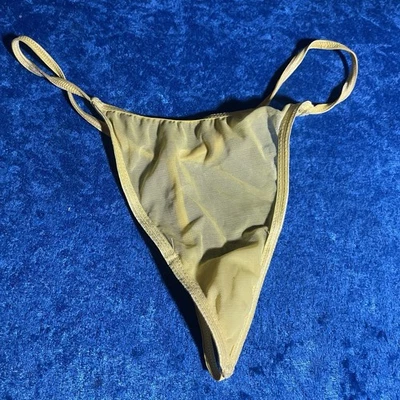 Tanga pelacables de malla Y2K años 2000 bragas amarillas pequeñas Foto 1 de 3