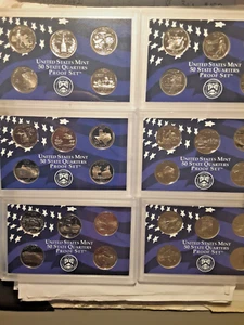 6 Quarter Proof sets. No boxes or COA's. 2000, 2002, 2004, 2005, 2006 and 2008. - Picture 1 of 1