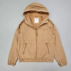 Chaqueta Springfield Para Hombre Marrón Pequeña Ligera Con Capucha Cremallera Completa Algodón - Imagen 1 de 7