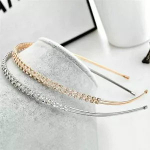 Damen Mädchen Mode Doppel Metall Kristall Edelsteine Stirnband Haarband Schmuck Geschenk - Bild 1 von 6