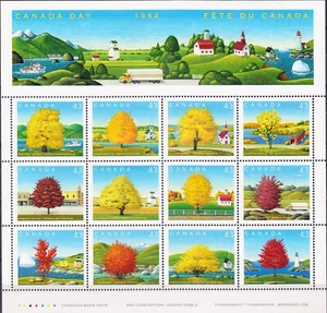 W CANADA 1524 CANADA CENTENARY MAPLE TREES SHEET - Picture 1 of 1