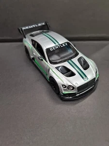 Bentley Continental GT3 Kinsmart Silver Car Model 1/38 Scale Diecast Open Doors - Picture 1 of 2