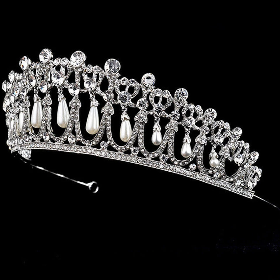 Deartiara cristal strass princesse Diana amour noeud diadème couronne de mariage - Photo 1/4