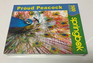 SPRINGBOK "PROUD PEACOCK" 500 PIECE 2011 JIGSAW PUZZLE 18" X 23.5" SEALED! - Picture 1 of 2