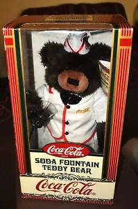 Coca-Cola 1999 Soda Fountain Teddybär George Bearton #HH0210 Plüsch sauber, sehr guter Zustand - Bild 1 von 12