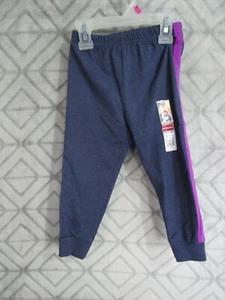 New Garanimals Jogger Pants Size 2T Girls Side Stripe Elastic Waist Cuffs Casual - Picture 1 of 3