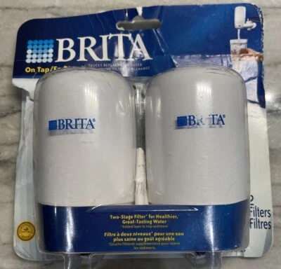 Brita 2 Pack On Tap Faucet Replacement Water Filter FF-100 Value NEW Unused - Image 1 of 4