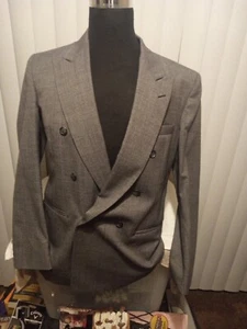 Stanley Blacker Men's Tweed Double Breasted Buttons Up Suit Coat Blazer Size 40L - Picture 1 of 5
