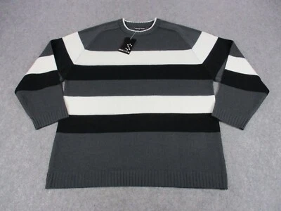 DE COLECCIÓN Solo Semore Suéter Para Hombres XL Gris Blanco Rayas Pullover Sudadera Foto 1 de 4