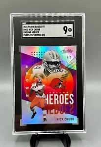 2021 Panini Absolute Unsung Heroes Nick Chubb SGC 9 #d /5 Cleveland Browns - Bild 1 von 2