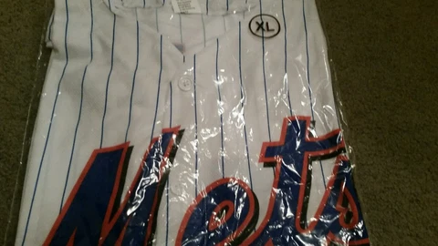 BRAND NEW YORK METS MIKE PIAZZA REPLICA JERSEY XL SGA PINSTRIPE BUTTON DOWN CITI Cover