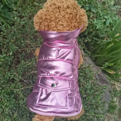 Glitter Dog Pet Cat Padded Puffer Clothes Vest Fleece Lined Winter Puppy Costume - Image 1 of 4