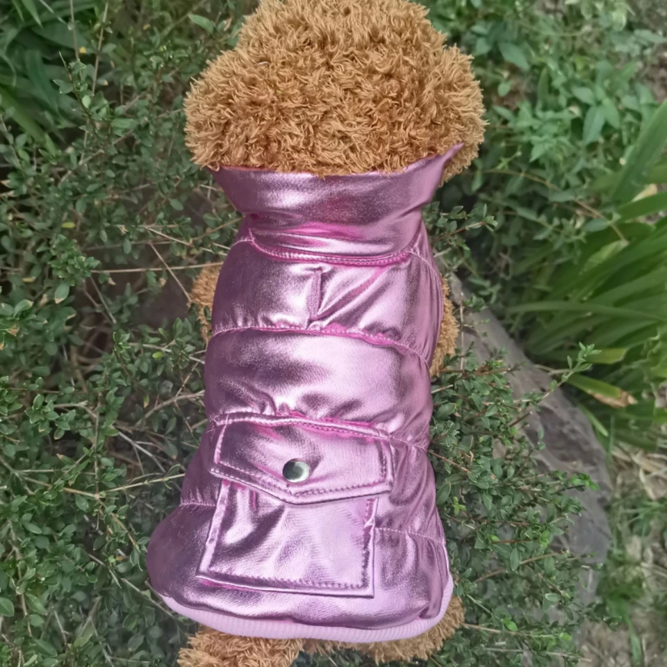 Glitter Dog Pet Cat Padded Puffer Clothes Vest Fleece Lined Winter Puppy Costume - Image 1 of 4