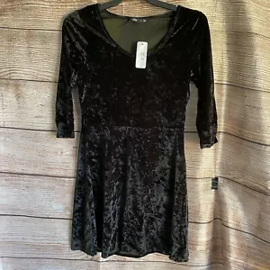 Sportsgirl Velvet Dress ~ Size S Women's ~ rrp $79.95 ~ 3/4 Sleeve - Picture 1 of 7
