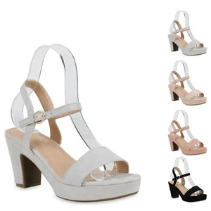 892940 Damen Plateau Sandaletten Wildleder-Optik High Heels Schuhe New Look - Bild 1 von 12