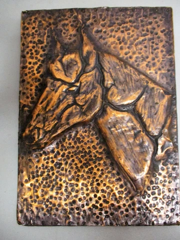 Vintage Horse Wall Hanging Plaque 3D Copper 11 1/4" Head Art Hammered COPPER Cover