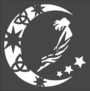 1- 5.5x5.5 inch Stencil, (VB-93) Wiccan Goddess (6mil) - Picture 1 of 2