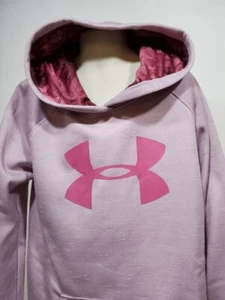 Girls Kids Under Armour Loose Pullover Hoodie NEW Long Sleeve Lilac Pink Large - Picture 1 of 3
