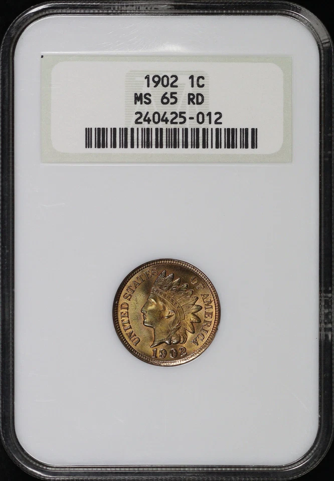 1902 Indian Head Cent NGC MS-65 RD Old Fatty Holder - Near Full Hologram! - Image 1 of 2