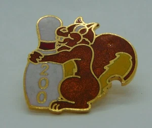 Vintage 1990's Bowling Ball 200 Game Squirrel Lapel Pin Back - Picture 1 of 2