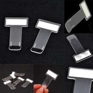 Car Van Parking Ticket Permit Transparent Self-Adhesive Holder Windscreen Clips - Picture 1 of 10