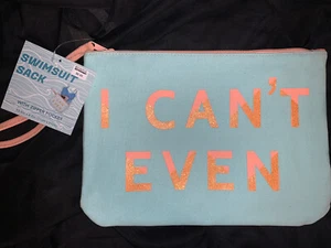 BADEANZUG SACK I Can’t Even Canvas Handgelenktasche WET DRY BEACH Tasche Wasserabweisend - Bild 1 von 3
