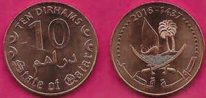 QATAR 10 DIRHAMS 2016 UNC SAILING SHIP (DHOW) SALING ON WAVES BESIDE AN ISLAND W - Picture 1 of 1