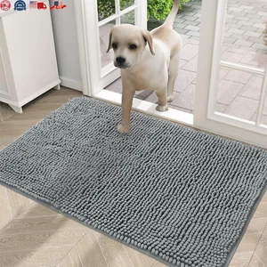 Dog Door Mat for Muddy Paws, Absorbs Moisture and Dirt, Non-Slip Washable Mat, Q - Picture 1 of 9