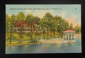 1940s Concert Pavilion and Casino Roger Williams Park Providence RI Postcard - Picture 1 of 1