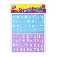 Pack 4 Lettering Stencil Set Upper Lower Case Alphabet Number Kids Craft Set 