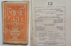 C1 POETRY 43 # 12 Seghers ARAGON EMMANUEL BORNE TRIOLET ROY GILSON DUHAMEL - Picture 1 of 1