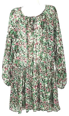 JERRY T BLUSA TÚNICA ESTAMPADO FLORAL MANGA LARGA MUJER 1X 18 20 PLUS NUEVA CON ETIQUETAS NUEVA Foto 1 de 4