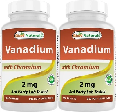 2 Pack Best Naturals Vanadium with Chromium 2mg 180 Tablets - Image 1 of 4