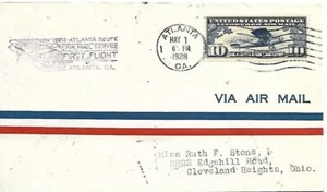 First Airmail Flight Cover Atlanta GA May 1 1928 AAMC#19N9 - Picture 1 of 1