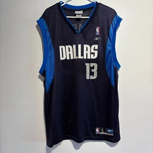 Steve Nash Dallas Mavericks Jersey Large Reebok Y2K NBA Vintage Authentic Blue - Picture 1 of 11