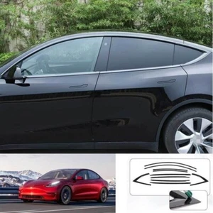 For Tesla Model Y 2020-2023 Glossy Black Window Molding Sill Strip Trim 10pcs - Imagen 1 de 8