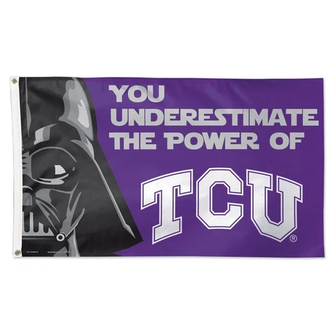 TCU HORNED FROGS STAR WARS YOU UNDERESTIMATE THE POWER OF 3X5 DELUXE FLAG Cover