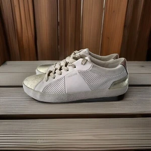 GEOX RESPIRA Gold Leather Tennis Shoe Sneaker Womens 6/36 Comfort Shoe - Picture 1 of 10