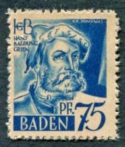 BADEN Allied Occupation 1947 75pf blue SGFB11 mint MNH FG b ##W4 - Picture 1 of 1