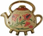  TEAPOT SHAPE WALL MOUNTED HAND PAINTED SOLID BRASS KEY HOOK     