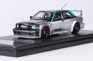 RM 1/64 Mercedes-Benz 190E EVO III argento modello pressofuso metallo auto - Foto 1 di 6