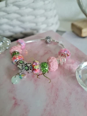 Süsses Armband aus Sterlingsilber mit FEE Charm aus Sterlingsilber 925. - Bild 1 von 3