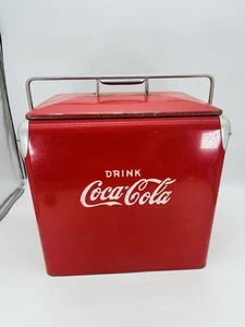 Vintage 1950s Original Action MFG Coca Cola Large Metal Cooler W/ Tray RARE - Picture 1 of 21