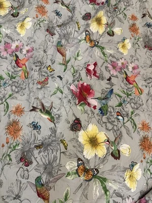 "Funda nórdica orgánica reversible Pottery Barn Hummingbird tamaño king 90"" X 100""" Foto 1 de 4