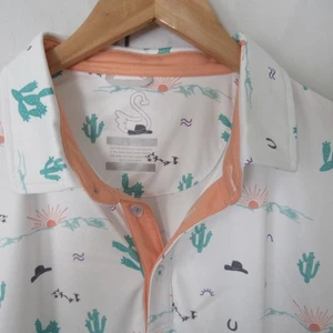 Camisa Polo de Golf Swannies XL X Grande Cactus Herradura Estampado Occidental Manga Corta - Imagen 1 de 7